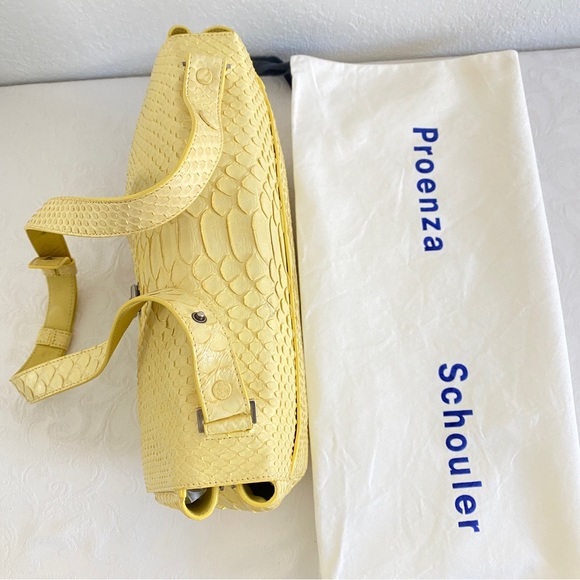 Proenza Schouler Yellow Python Courier Shouder bag - Picture 8 of 15